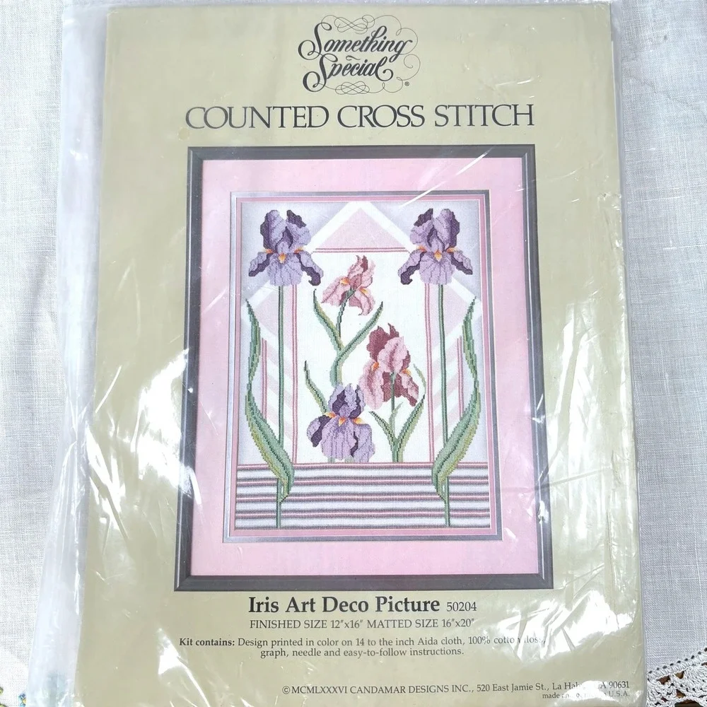 Dimensions Oriental Orchids & Candamar Iris Art Deco Counted Cross Stitch Kits